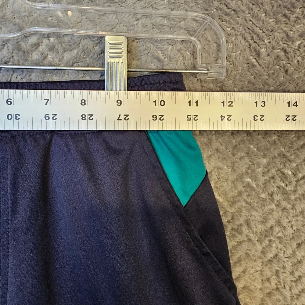 Vintage Umbro Kid Navy Blue Teal Athletic Soccer Shorts Size M 8 Pink Drawstring